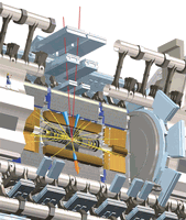 Simuliertes Ereignis im ATLAS Detektor am CERN